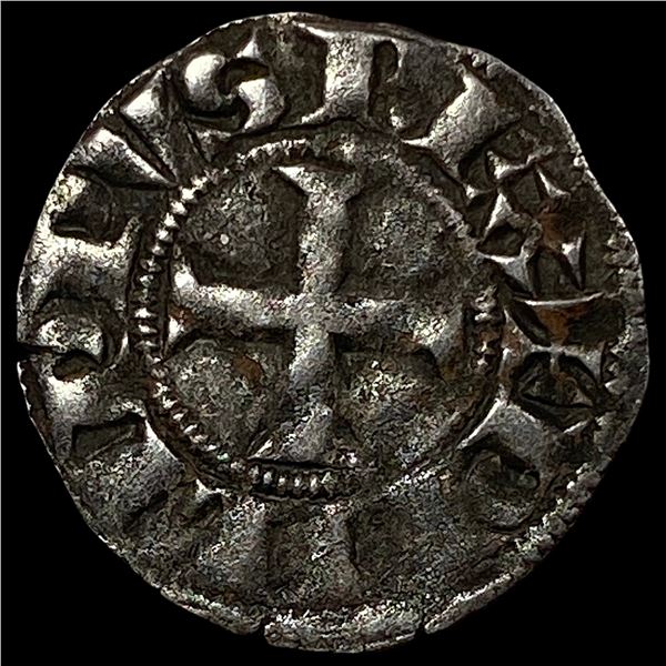 Frankish Greece 1297-1301 AD Silver Denier CLOSELY UNCIRCULATED