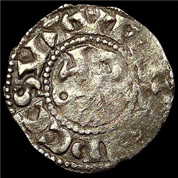 1150-1200 Crusades France Abby of St.Martin Silver Denier NEARLY UNCIRCULATED