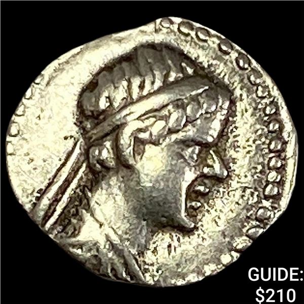 Baktria Eukratides I 170-145 BC Silver Obol CHOICE AU