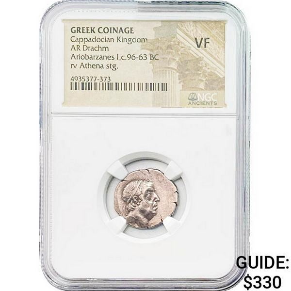 Greek Cappadocian 96-63 BC Silver Drachm NGC VF