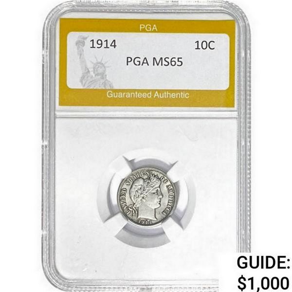 1914 Barber Dime PGA MS65