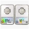 Image 2 : [2 Coins]1959-1960 Wash. Silver Quarter PGA MS/PR65