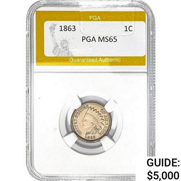 1863 Indian Head Cent PGA MS65