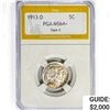 Image 1 : 1913-D Buffalo Nickel PGA MS64+ Type 2