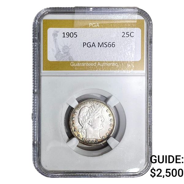1905 Barber Quarter PGA MS66