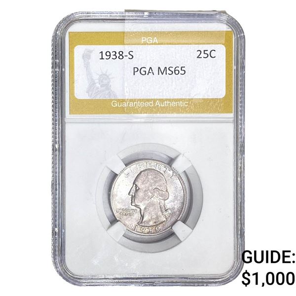 1938-S Washington Silver Quarter PGA MS65