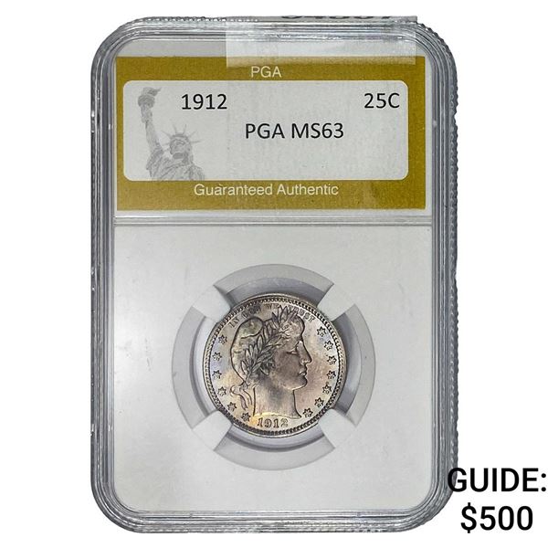 1912 Barber Quarter PGA MS63