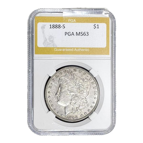 1888-S Morgan Silver Dollar PGA MS63