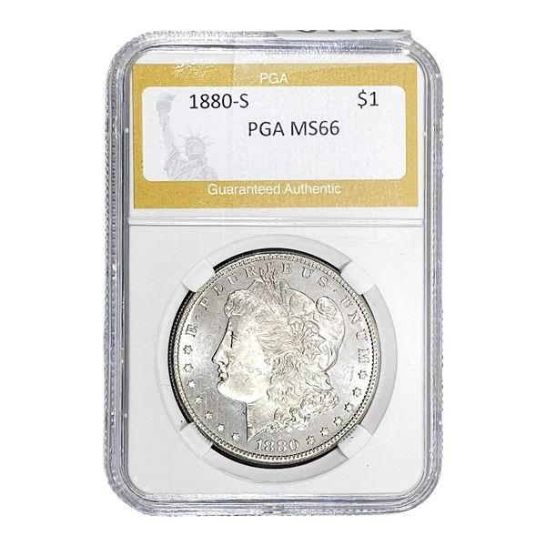 1880-S Morgan Silver Dollar PGA MS66