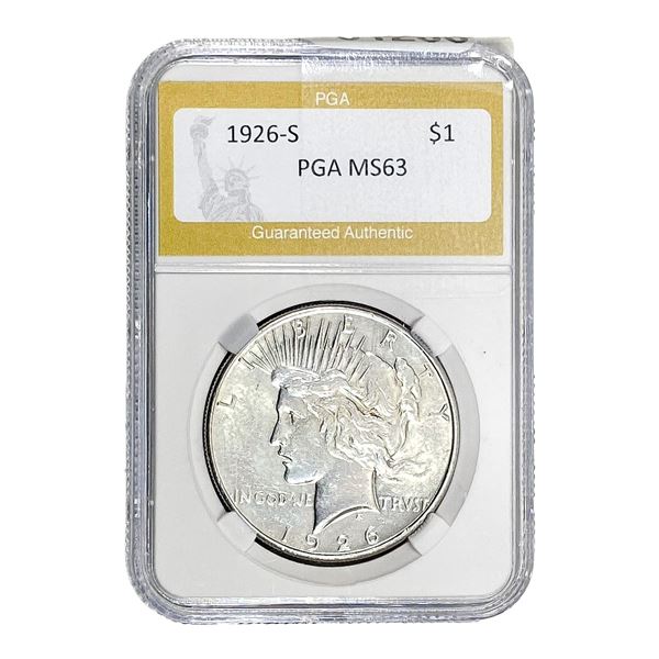 1926-S Silver Peace Dollar PGA MS63