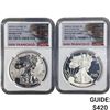 Image 1 : [2] 2012-S Silver Eagle NGC PF69 Reverse and Ultra Cameo