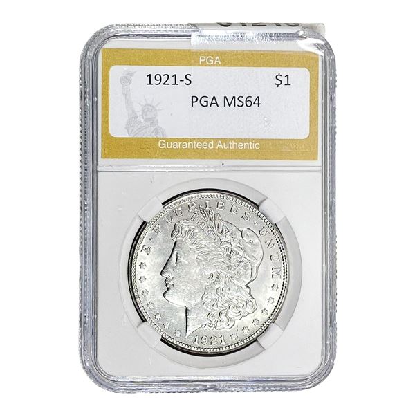 1921-S Morgan Silver Dollar PGA MS64