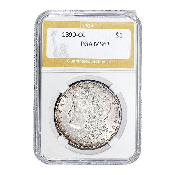 1890-CC Morgan Silver Dollar PGA MS63