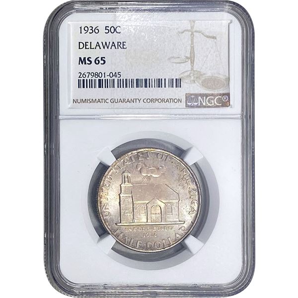 1936 Delaware Half Dollar NGC MS65