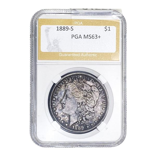 1889-S Morgan Silver Dollar PGA MS63+