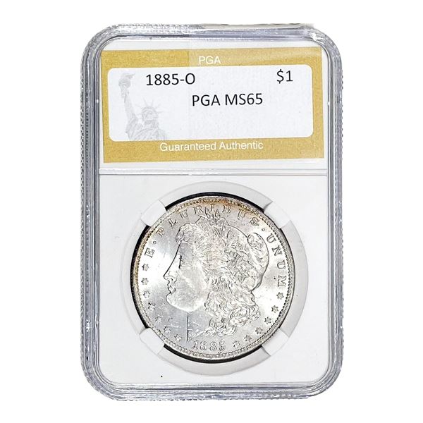 1885-O Morgan Silver Dollar PGA MS65