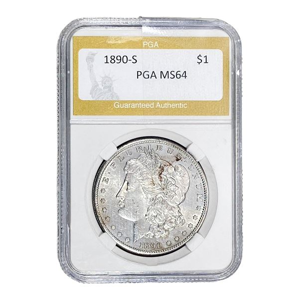 1890-S Morgan Silver Dollar PGA MS64