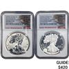 Image 1 : [2] 2012-S Silver Eagle NGC PF69 Reverse and Ultra Cameo