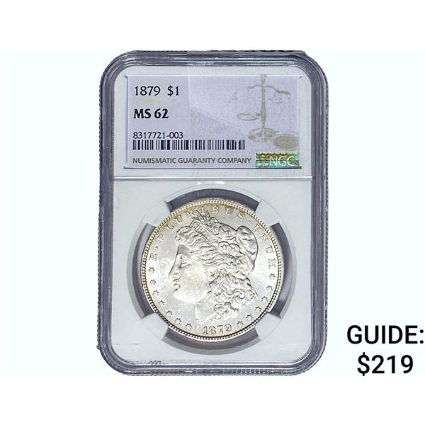 1879 Morgan Silver Dollar NGC MS62