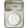 Image 1 : 1921 Silver Peace Dollar PGA MS65