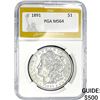 Image 1 : 1891 Morgan Silver Dollar PGA MS64