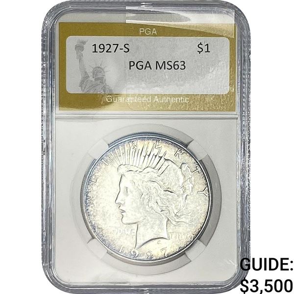 1927-S Silver Peace Dollar PGA MS63