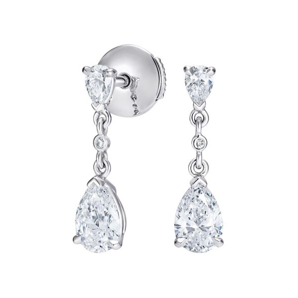 Gold & White Diamond 5.00 Cts Drop Earrings