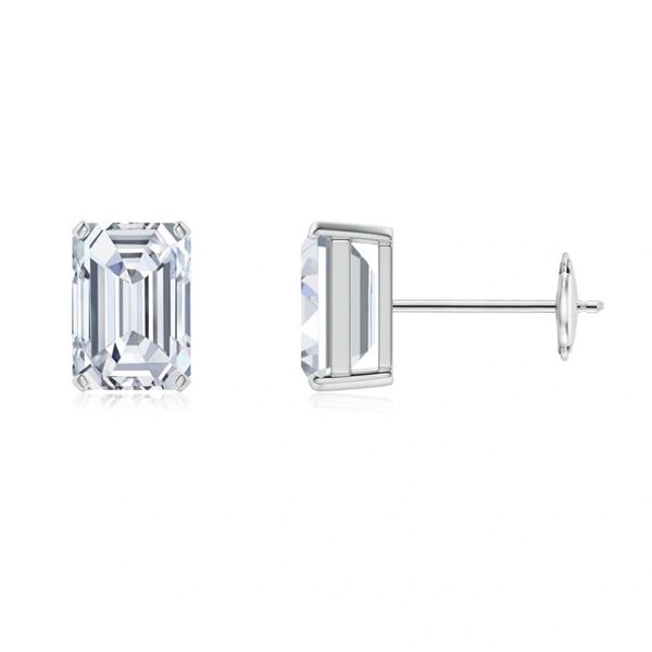 Gold & Lab Diamond 5.00 Cts Earrings Studs