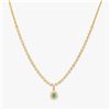 Image 2 : Gold & Lab Diamond 12 Cts & Natural Colombian Emerald Necklace