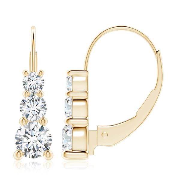 Gold & White  Diamonds 10 Cts Drop Earrings