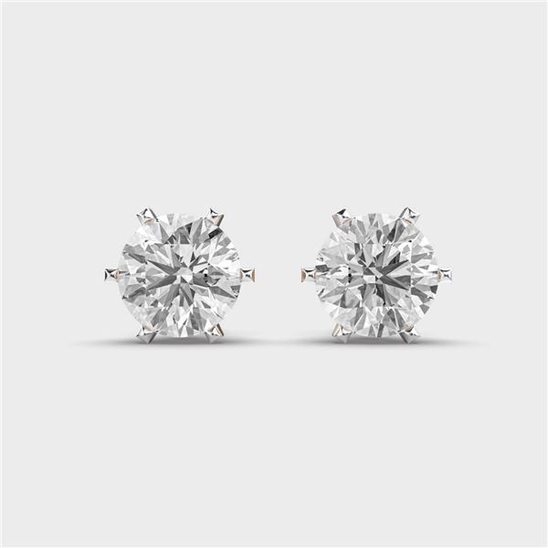 Gold & White Diamonds 5 Cts  Ear Studs