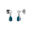 Gold London Topaz  Diamonds 2 Cts Drop Earrings