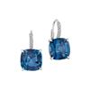 Gold Natural London Topaz Diamonds Drop Earrings