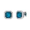 Gold Natural London Topaz Diamonds EarStuds