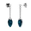 Gold Natural London Topaz Diamonds Drop EarRings