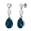 Gold Natural London Topaz Diamonds Drop EarRings