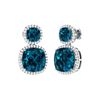 Gold Natural London Topaz Diamonds Drop EarRings