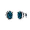 Gold Natural London Topaz Diamonds EarStuds