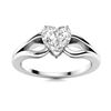 Gold & Heart White Diamond 2 Cts Ring - E/VVS
