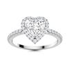 Gold & Heart White Diamond 3 Cts Ring - E/VVS