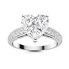 Gold & Brilliant White Heart Diamond 4.50 Cts Ring - E/VVS