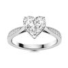 Gold  White Diamond Heart 3.22 Cts Ring - E/VVS