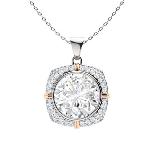 Gold & White Diamonds 2 Cts Necklace - E/VVS