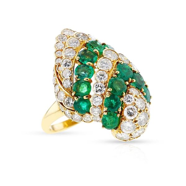 Emerald Diamond & 18k Gold Ring