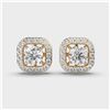 Gold & White Diamond 2 Cts Ear Studs