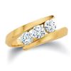 Gold & White Diamond 1.65 Cts Trinity Ring