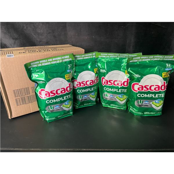 4-Pack Case of Cascade Complete Fresh Scent w/ Dawn Dishwasher Pods (32 Each) - New