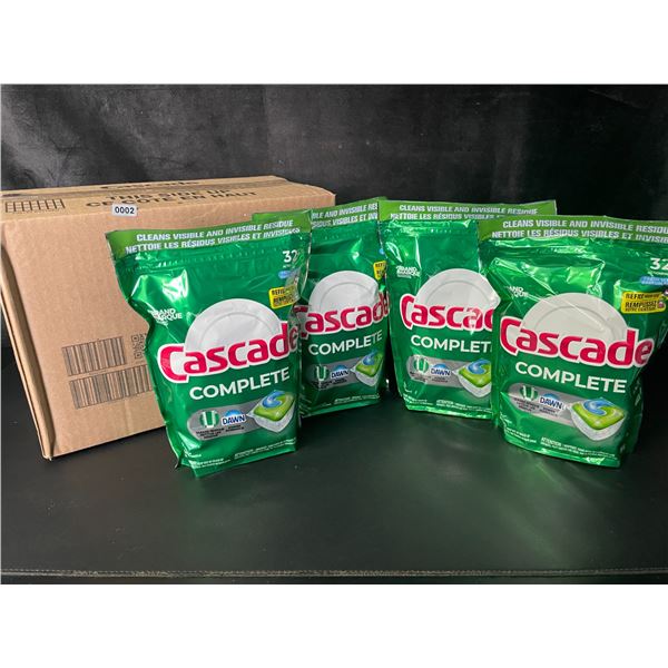 4-Pack Case of Cascade Complete Fresh Scent w/ Dawn Dishwasher Pods (32 Each) - New
