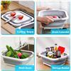 Image 4 : 2 Collapsible Multi-Function Cutting Boards with Built-In Strainer/Storage Basket - New