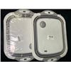 Image 2 : 2 Collapsible Multi-Function Cutting Boards with Built-In Strainer/Storage Basket - New